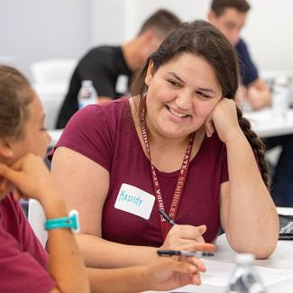 Two students talking