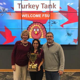 Hannah King with turkey trophy